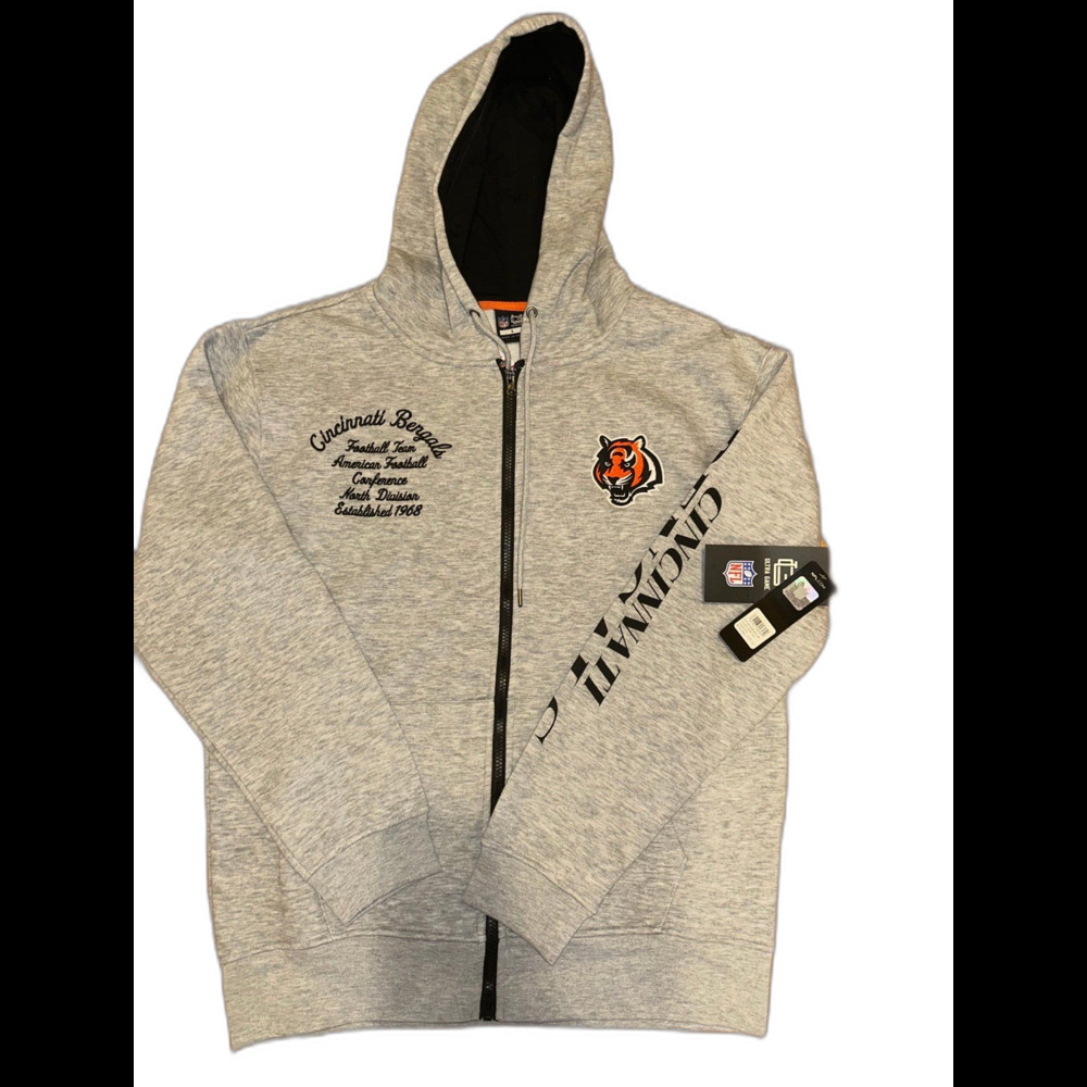 NFL Cincinnati Bengals Full Zip Hoodie Sweatshirt L